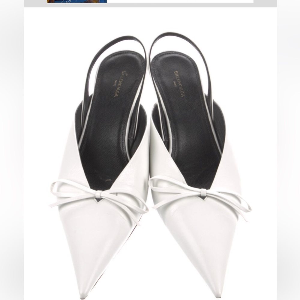 Authentic White Balenciaga kitten heels